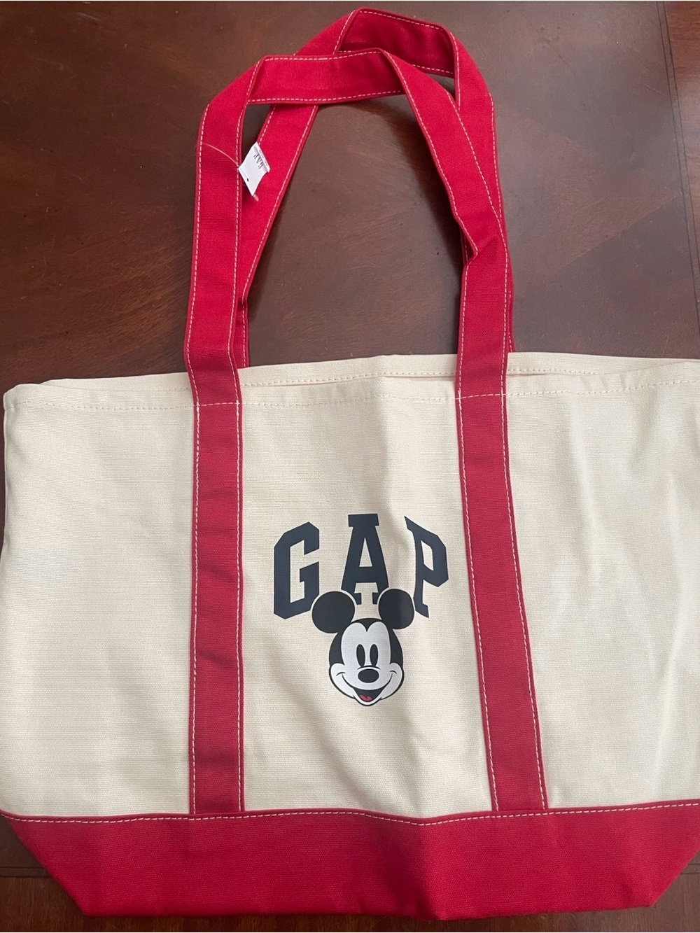 🍁Gap Mickey Cream & Red Canvas Tote